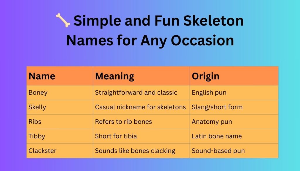 🦴 Simple and Fun Skeleton Names for Any Occasion